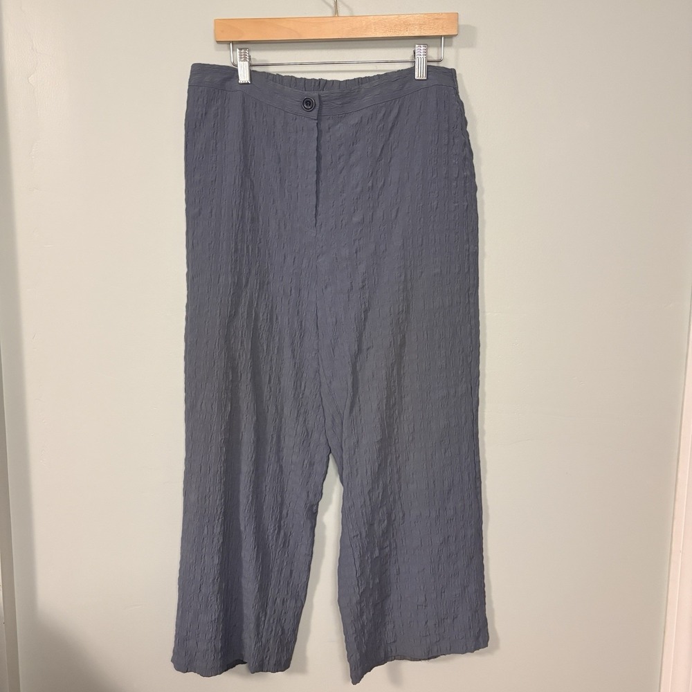 HABITAT Clothes to Live In Women S Pull-On Pants Wide Leg Textured Black Crinkle